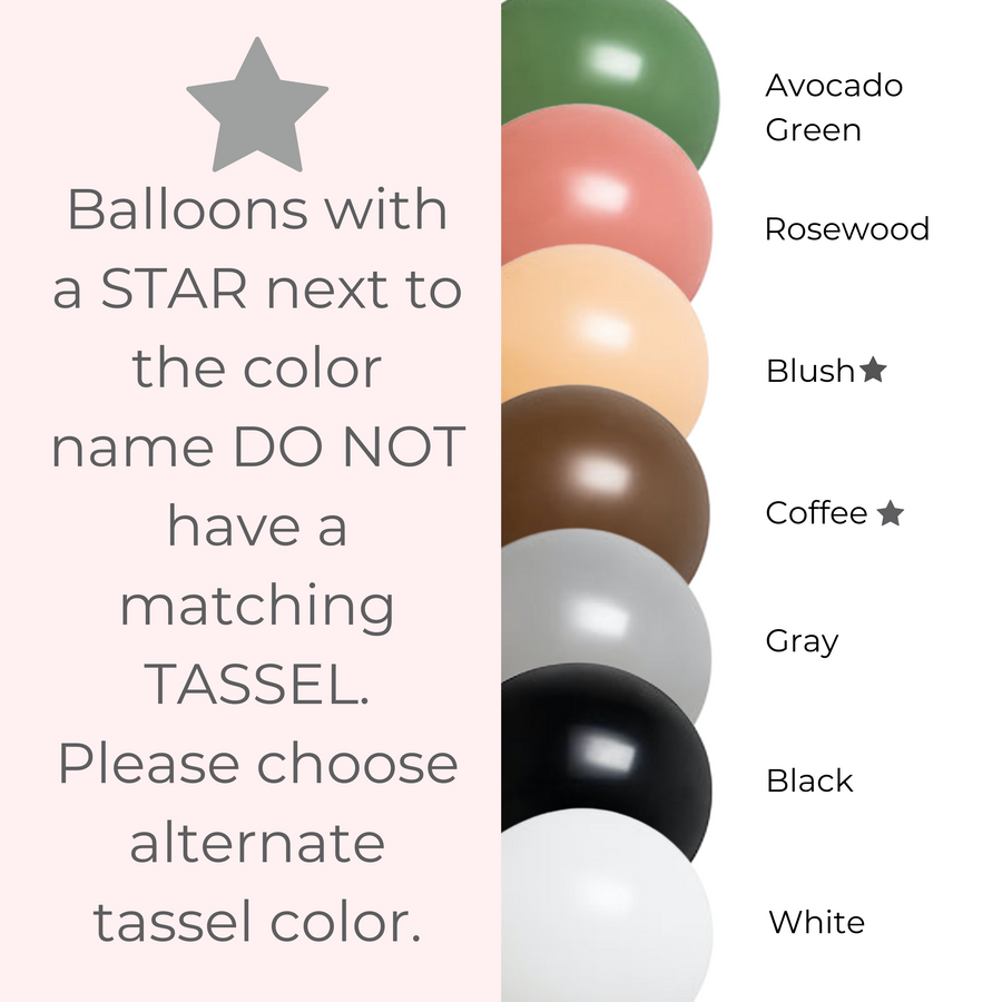 Personalized Gender Reveal Jumbo Balloon in NEUTRAL colors w/ Tassels