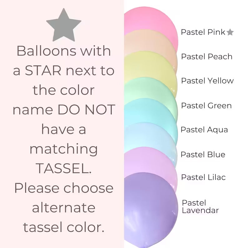 Personalized Jumbo Balloons in PASTEL colors with Tassels 36" (3 ft)