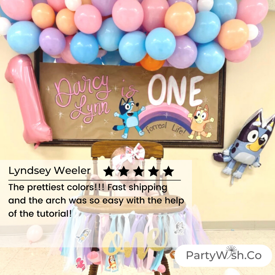 Bluey Birthday Balloon Garland w/ FREE Birthday Banner Template – partywish